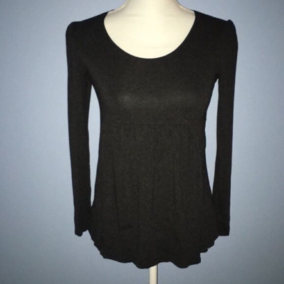 Veronique Maternity Heather Grey Log Sleeve Top - Picture 1 of 5